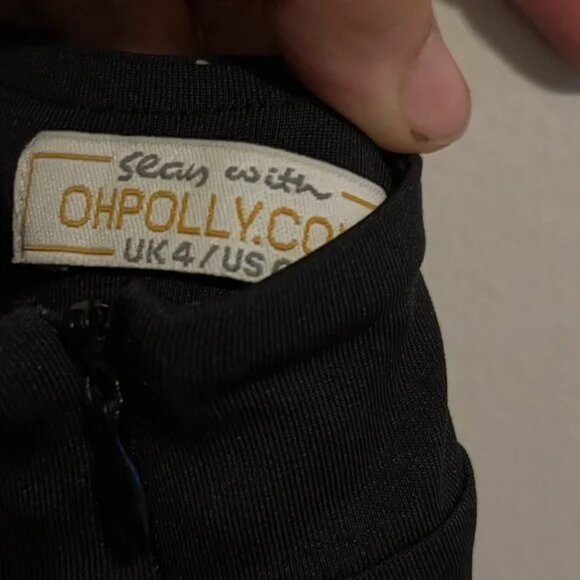 OH POLLY X SEAN Scoop Neck Backless wide leg Jumpsuit in Black size US 0 - Picture 4 of 5